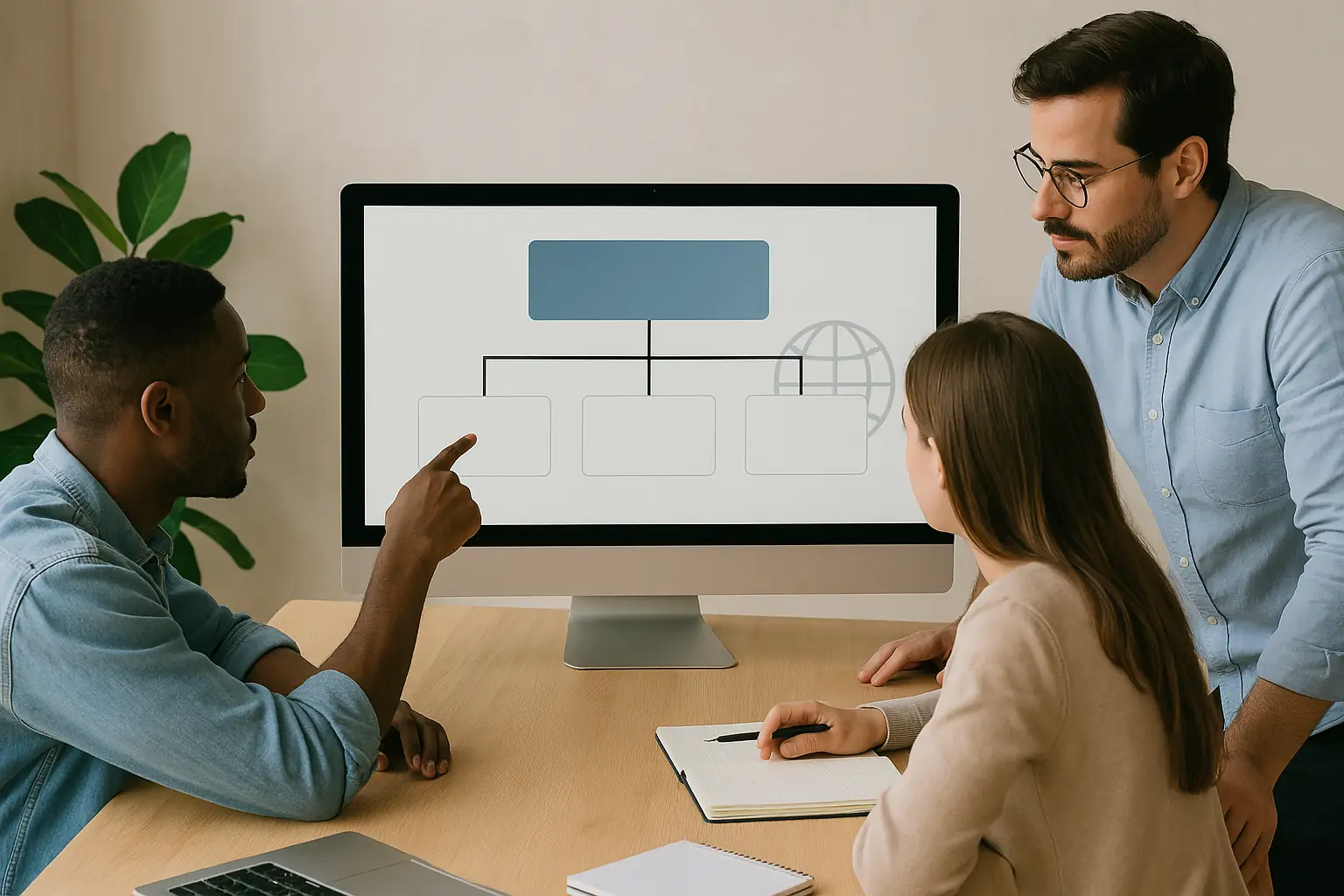 Profesionales SEO trabajando en la arquitectura web para SEO Internacional