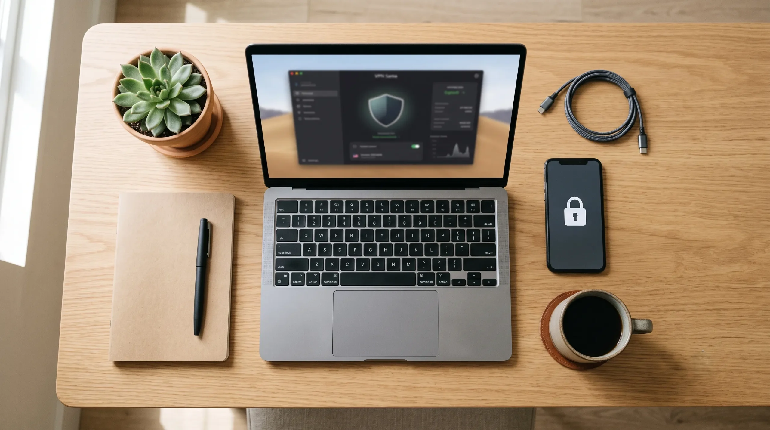 Setup de VPN configurada para gestionar de forma segura una cuenta de OnlyFans